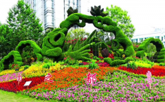 <b>西安時(shí)尚之都五色草立體花壇圖片</b>